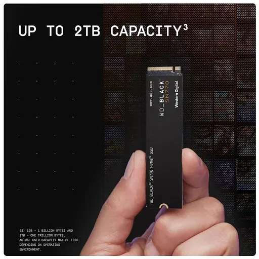 SSD накопитель WD Black SN770 1 TB M.2 NVMe 3D TLC 5150/4900 MB/s (WDS100T3X0E) - фото 5