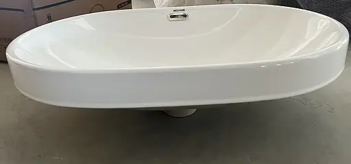 Умивальник врізний на стільницю Mixxus Premium Ellipse-1601 600x400x190 мм з переливом MP6569, Білий - фото 3