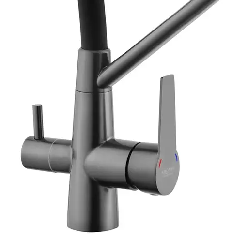 Змішувач для кухні з підключенням до фільтра Kroner KRP Edelstahl Klassisch - PVD03817BLK (CV031898) - фото 4