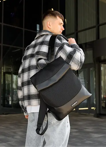 Чоловічий рюкзак Sambag Rene Option чорний 37 х 31 х 14 см (27200301m) - фото 1