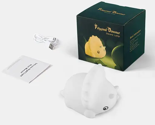 Декоративный ночник Polygonal Dinosaur LJC-150 динозавр детский силиконовый светильник для сна белый игрушка - фото 8