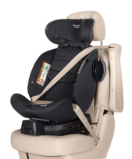 Автокрісло Carrello Genesis+ CRL-12807 Absolute Black з поворотом, опорною стійкою - фото 2
