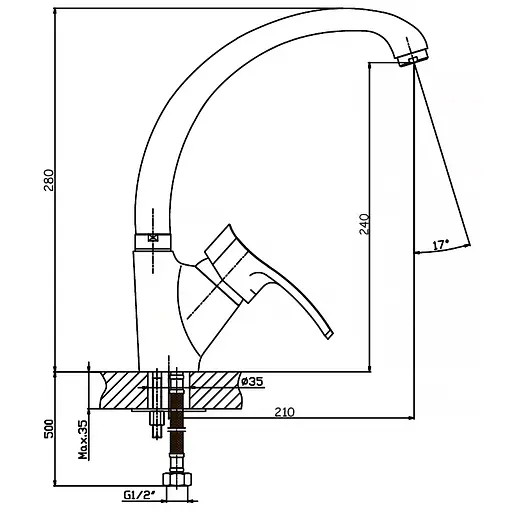 Смеситель для кухни Haiba Focus 011 HB0128 Хром - фото 2