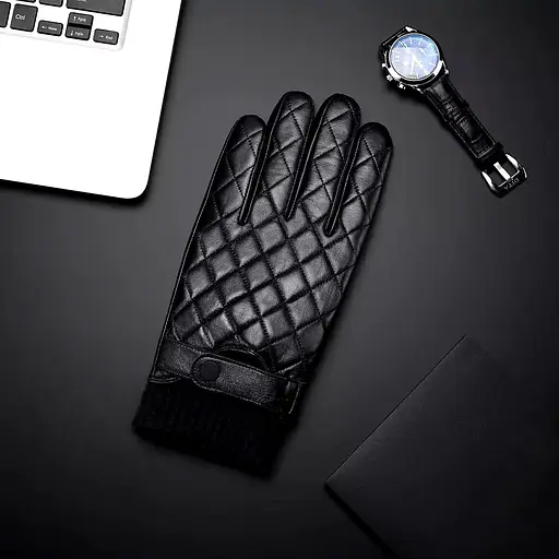 Рукавички шкіряні чоловічі Qimian Sheepskin Gloves size M Black [62912] - фото 6