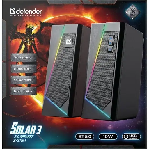 Акустична система DEFENDER (65103) 2.0 Solar 3 10 W, BT/Light, USB - фото 4