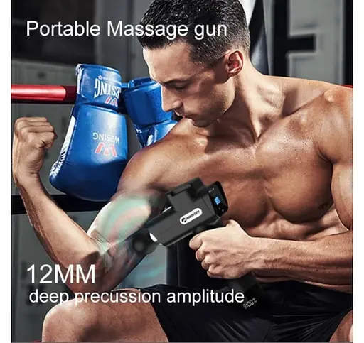 Перкусійний масажний пістолет Booster M2-D (6 насадок) 30 швидкостей - фото 9