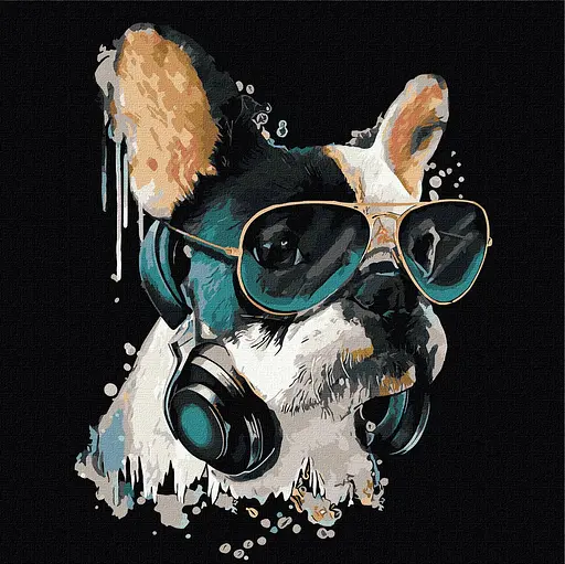 Набір для розпису по номерах Пухнастий діджей, 40x40 см