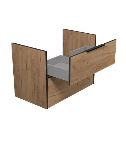 Тумба Мойдодир під стільницю Line Craft 80-А дуб крафт/Чорний - фото 4