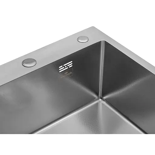 Кухонная мойка Kroner Derby-5050HM Brush + сушка для посуды, смеситель и дозатор (CVS30137) - фото 8