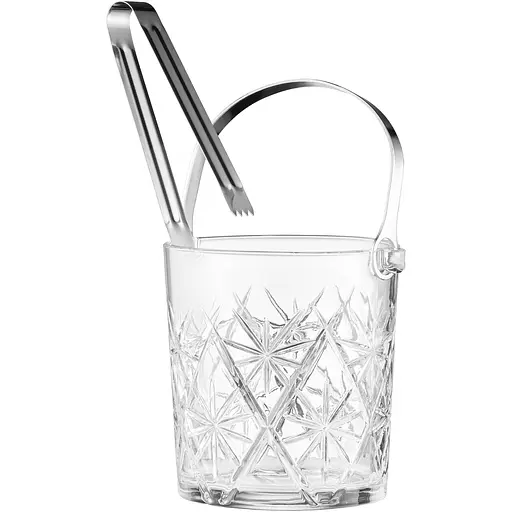 Ведро для льда Ardesto Alba со щипцами 980 мл прозрачное (AR5044)