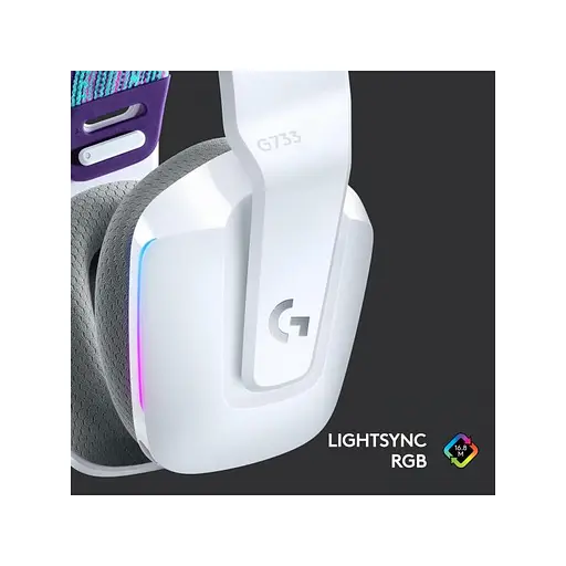 Комп'ютерна гарнітура Logitech G733 Lightspeed Wireless RGB White (981-000883) - фото 9