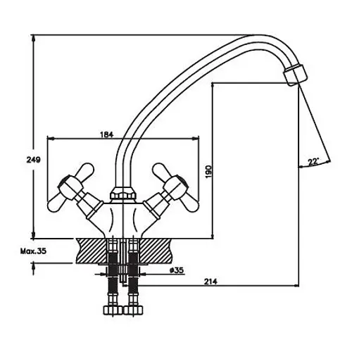 Змішувач для кухні Haiba DominoX 271 HB0077 - фото 2
