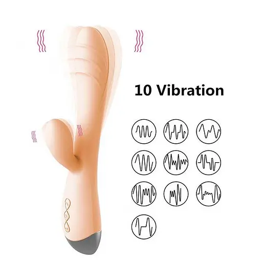 Смарт вибратор-кролик с USB зарядкой 21 см для клитора и точки G Розовый - фото 5