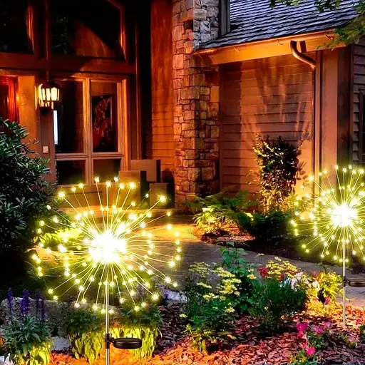 Світильники Sun Lamp "Феєрверк" на сонячній батареї 120 світлодіодів теплий білий