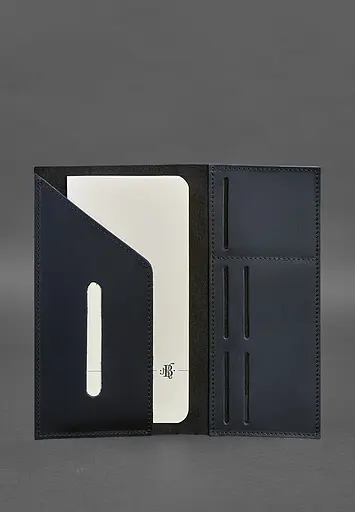 Кожаный тревел-кейс 3.1 темно-синий Crazy Horse - фото 4