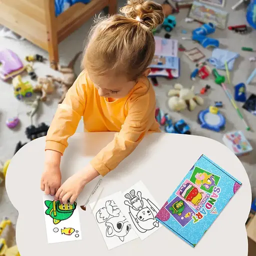 Детский набор для творчества картины из песка 9 в 1 Alexes KP-004 на картоне - фото 7