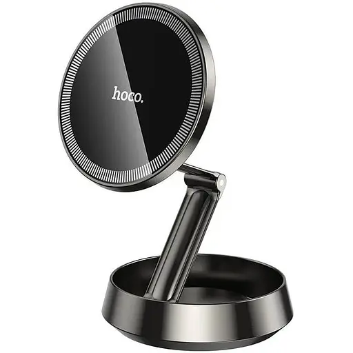 Холдер Hoco H83 Metal ring magnetic car holdercenter console Черный - фото 1
