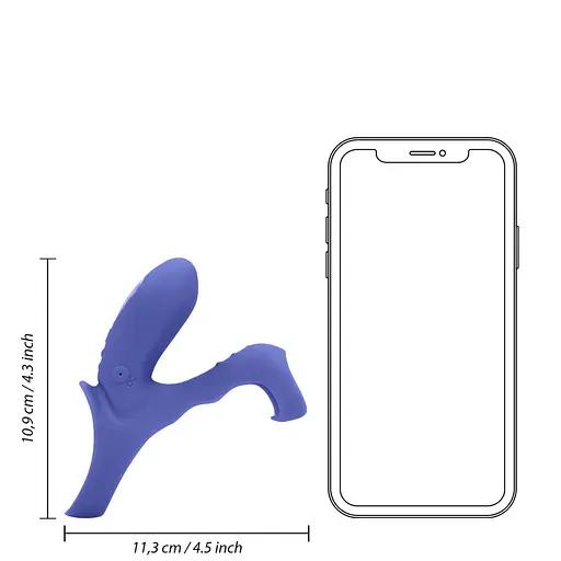 Насадка на пеніс із вібрацією Loveline Tamiya, 10.9 см (синій) - фото 6