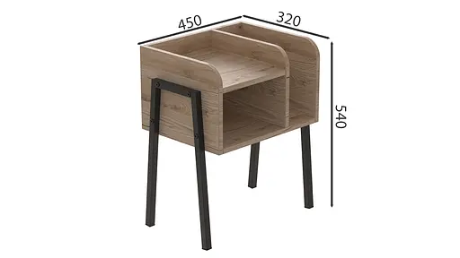 Тумба модульная Ferrum-decor Амели 540x450x320 металл Черный ДСП Дуб Сан-Марино 16 мм (FRD-103005) - фото 3