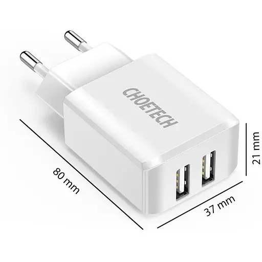 Зарядное устройство Choetech (2USBх2A) White (C0030) - фото 4