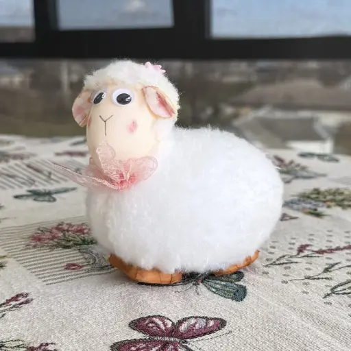 Великодній декоративний баранчик білий 2  - фото 1