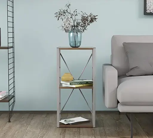 Етажерка 3/34 Ferrum-decor Серії Коннект 73x34x28 сірий ДСП Дуб Сонома 16мм (FRD-104304)