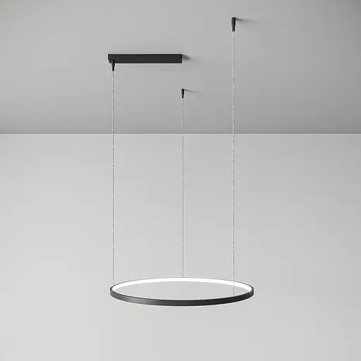 Підвісний стельовий світильник Babich Studio Ring 550 Black (RAL 9005) - фото 1