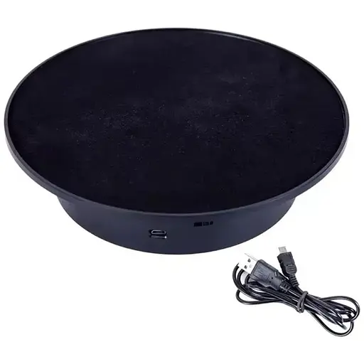 Поворотный стол Heonyirry C366 для предметной съемки и 3D фото диаметр 20 см черный вельвет