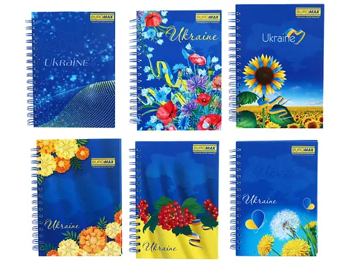 Книга для нотаток, А6, 96 арк., спіраль, клітинка, тверда ламінована обкладинка