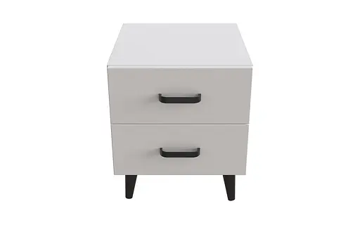 Тумба Віва 2 на конусних ніжках Ferrum-decor 41x35x40 Чорний метал ДСП Білий 16 мм (FRD-106815) - фото 3