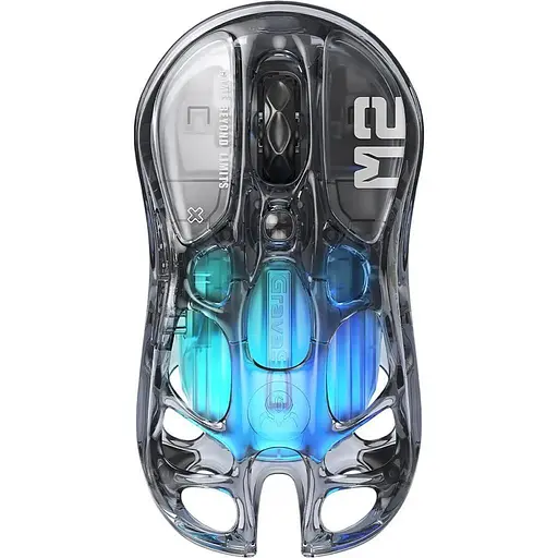 Миша GravaStar Mercury M2, BT/WL/USB-A, RGB, чорно-прозорий - фото 1