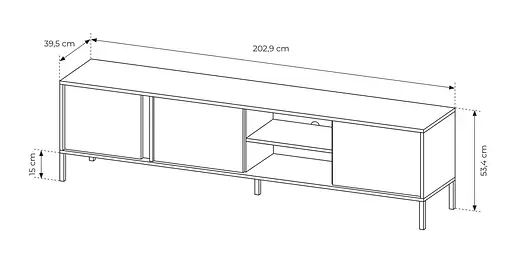 Тумба під телевізор Perfect Home Даст / Dast 3-дверна 3D/203 Беж (PFH-091010) - фото 5