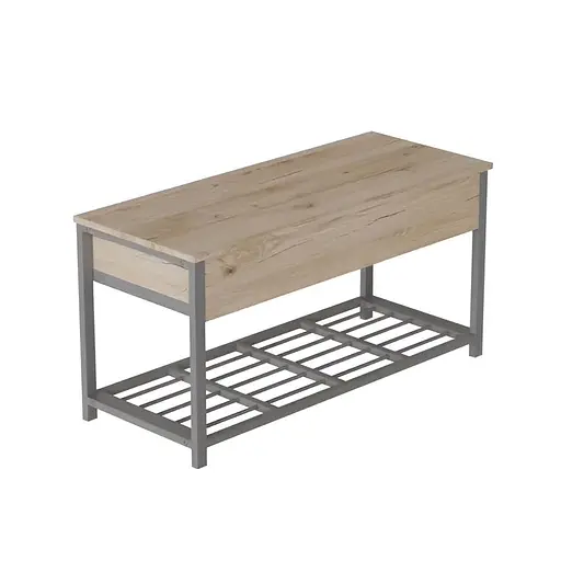 Банкетка з ящиком Ferrum-decor Дрейк 2 550x1200x400 метал Сірий ДСП Дуб Сан-Марино 16 мм (FRD-103081)