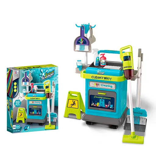 Набор для уборки, тележка, 50x34x62.5 см, пылесос, швабра, 40 предметов
