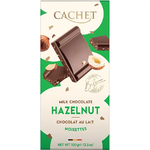 Шоколад молочний Cachet Hazelnut з лісовим горіхом 300 г