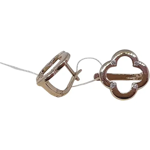 Золоті сережки Імперія золота Конюшина з фіанітами. СВ1428ЛИ