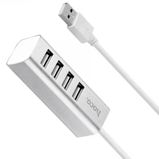 Перехідник HUB Hoco HB1 USB to USB 2.0 (4 port) (1m) Срібний - фото 4