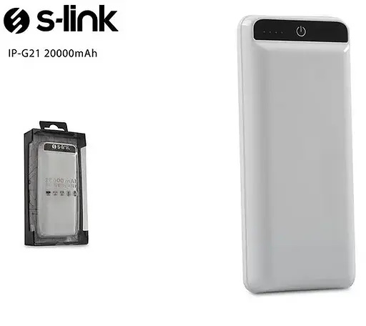 Универсальная зарядная батарея S-link IP-G21 20000Mah Power Bank c фонариком (Белый) - фото 5