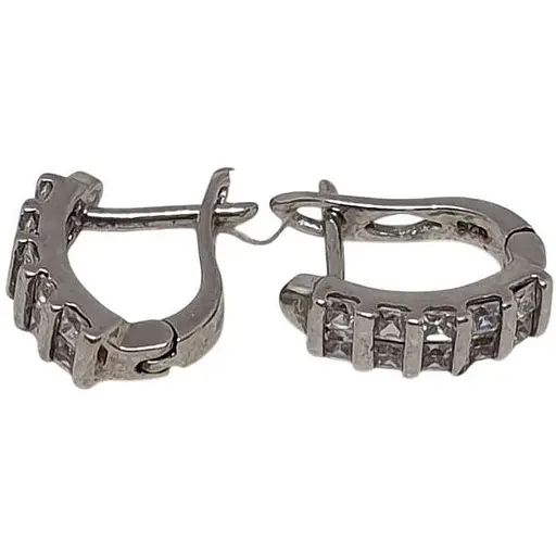 Срібні сережки Гранд Стиль з фіанітами. С2141