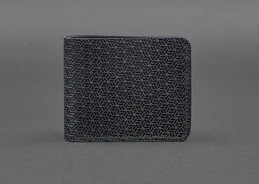 Мужской кожаный портмоне 4.1 (4 кармана) синий Карбон - фото 1