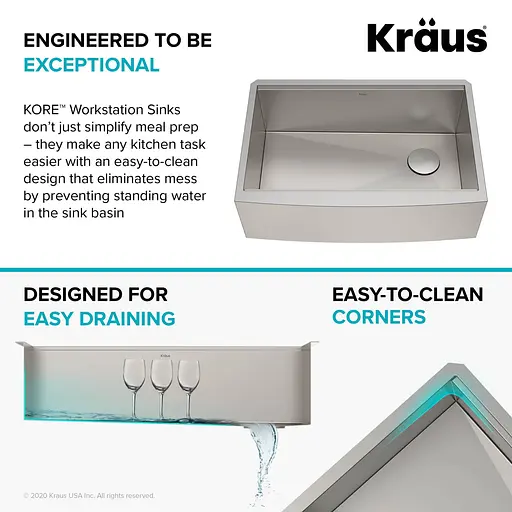 Кухонная мойка Kraus Kore KWF210-30, Нержавеющая сталь - фото 6