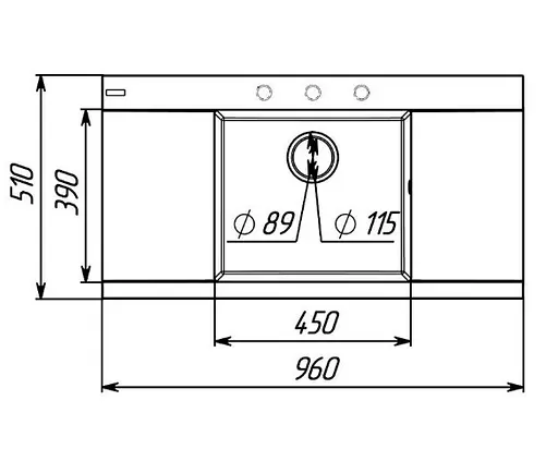 Кухонна мийка Platinum 9651 ATLAS карбон (SP000040266) - фото 7