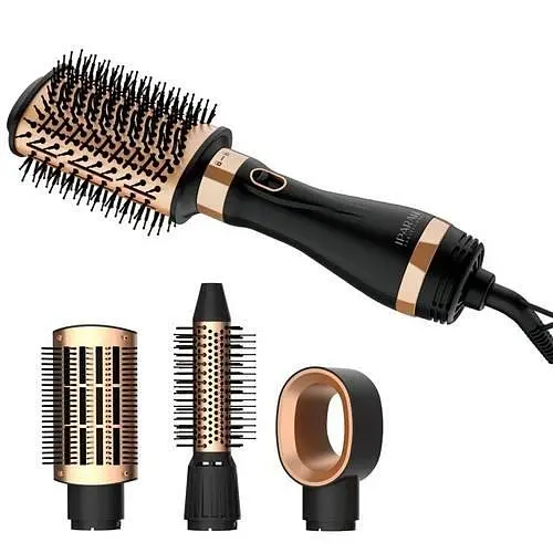 Фен-щетка мультистайлер IPARAH P-266G BLACK 4-в-1 для укладки волос, 4 насадки, 2 режима скорости, 2 уровня температуры - фото 1