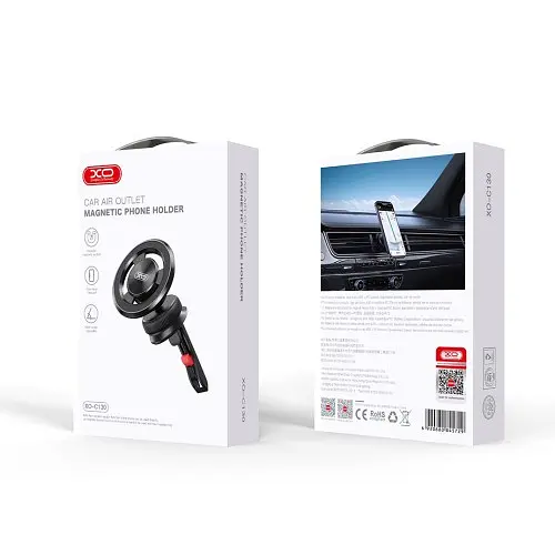 Автодержатель XO C130 Magnetic suction air outlet Черный - фото 6