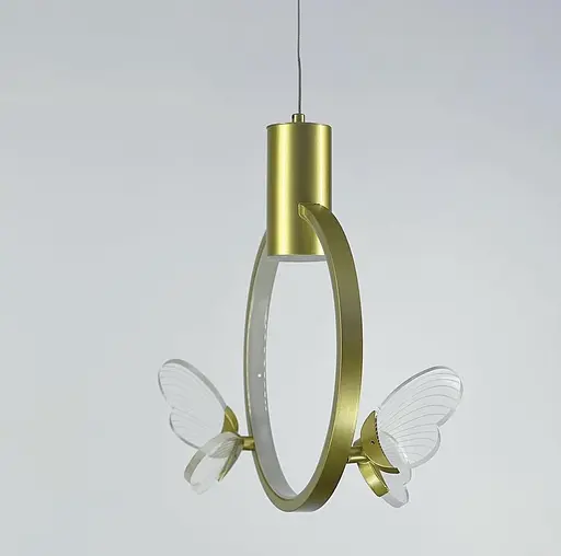 Вишуканий світильник в формі кільця з підсвіткою на 2 метелики Line.F C 1201-2 - фото 6