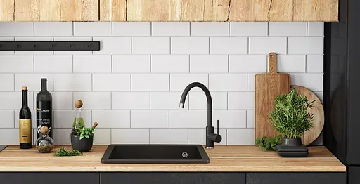 Кухонная мойка гранитная Rea Nels black ZLE-00109, Черный - фото 3