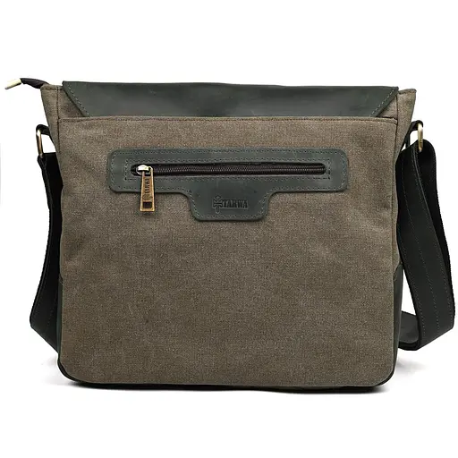 Чоловіча шкіряна сумка через плече TARWA 30х32х7.5 см sum0025786 - фото 4