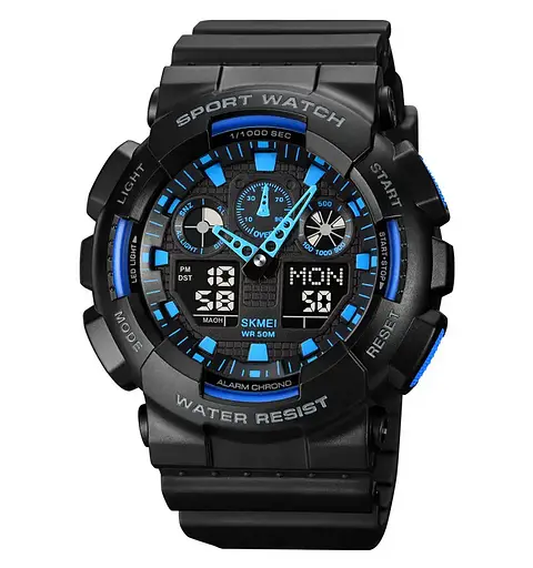 Годинник чоловічий наручний Skmei 1832 (Чорний з синім)