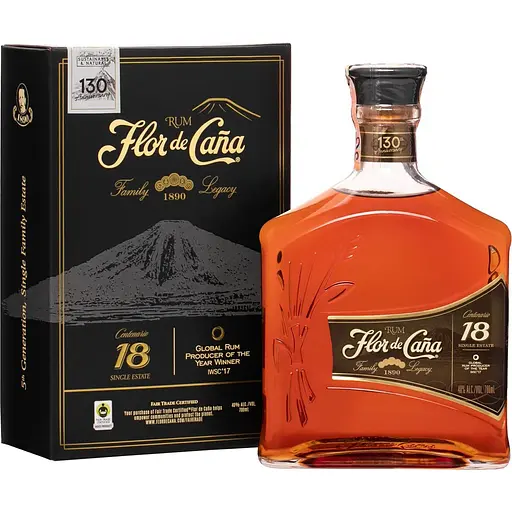 Ром Flor de Cana 18 y.o. 40% 0.7 л в подарочной упаковке