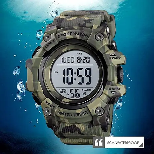 Годинник чоловічий спортивний Skmei 1552 Зелений камуфляж - фото 3